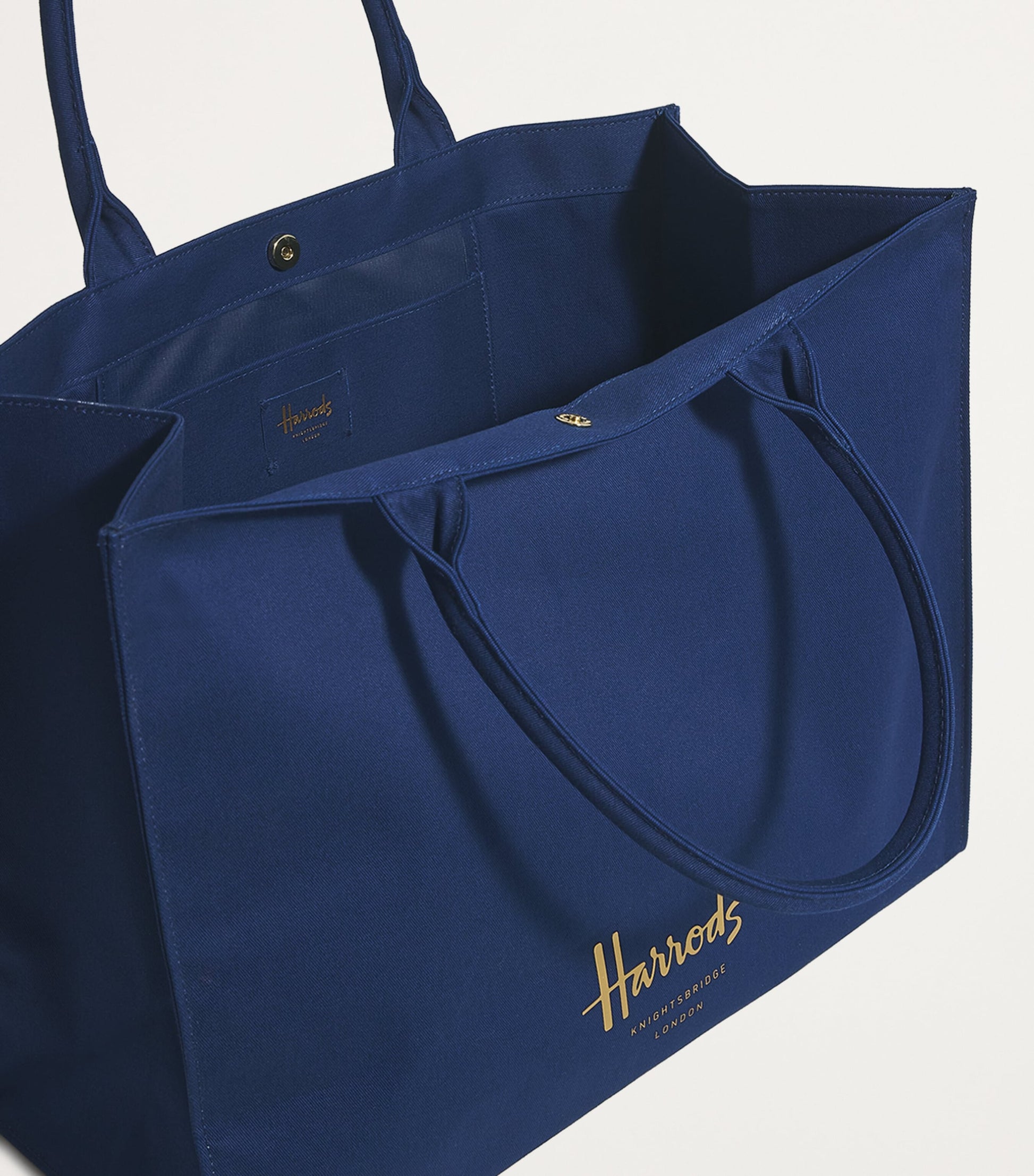 Navy Large Cotton Logo Tote Bag