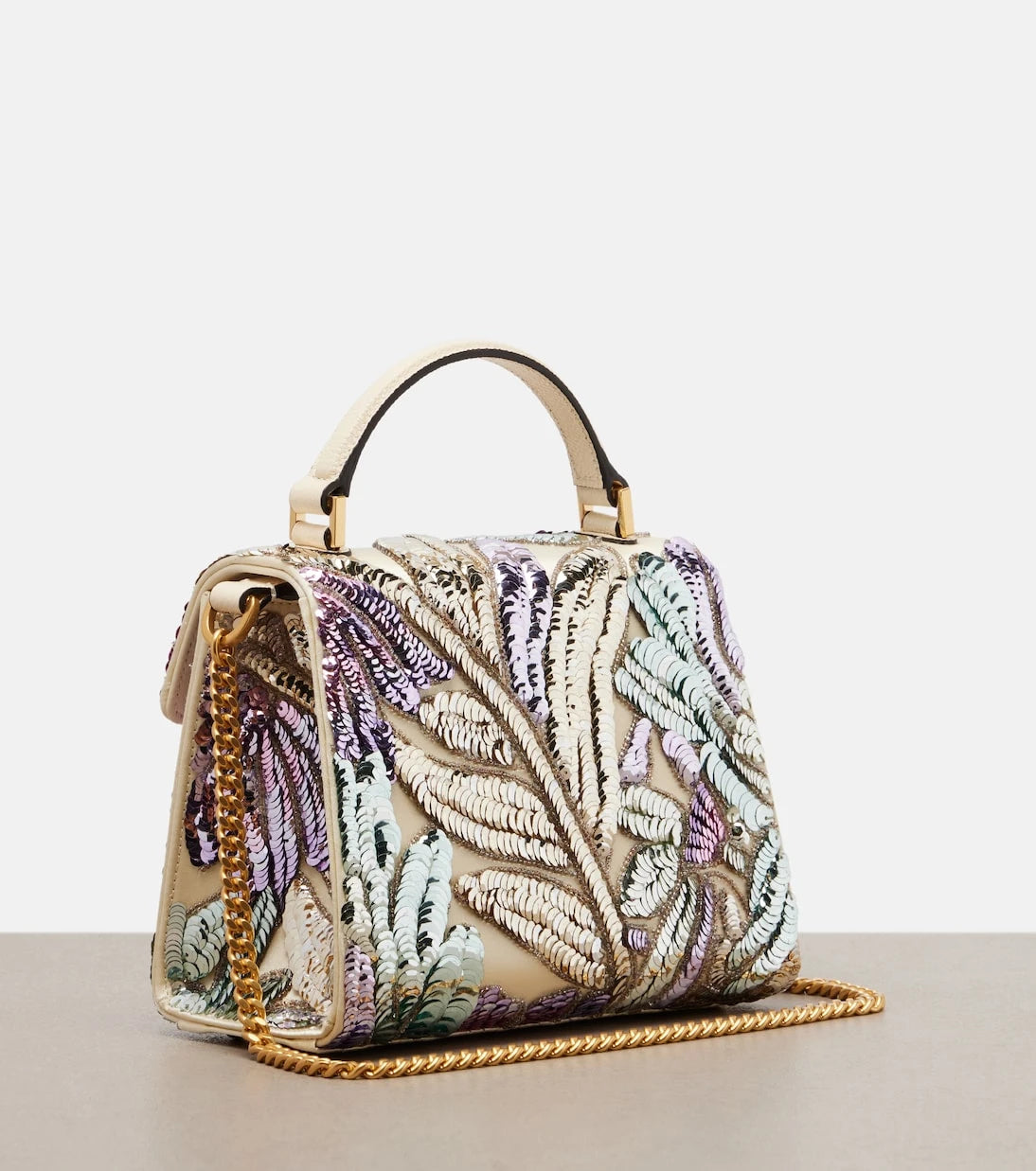 Valentino Garavani - VSling Mini sequined satin top-handle bag