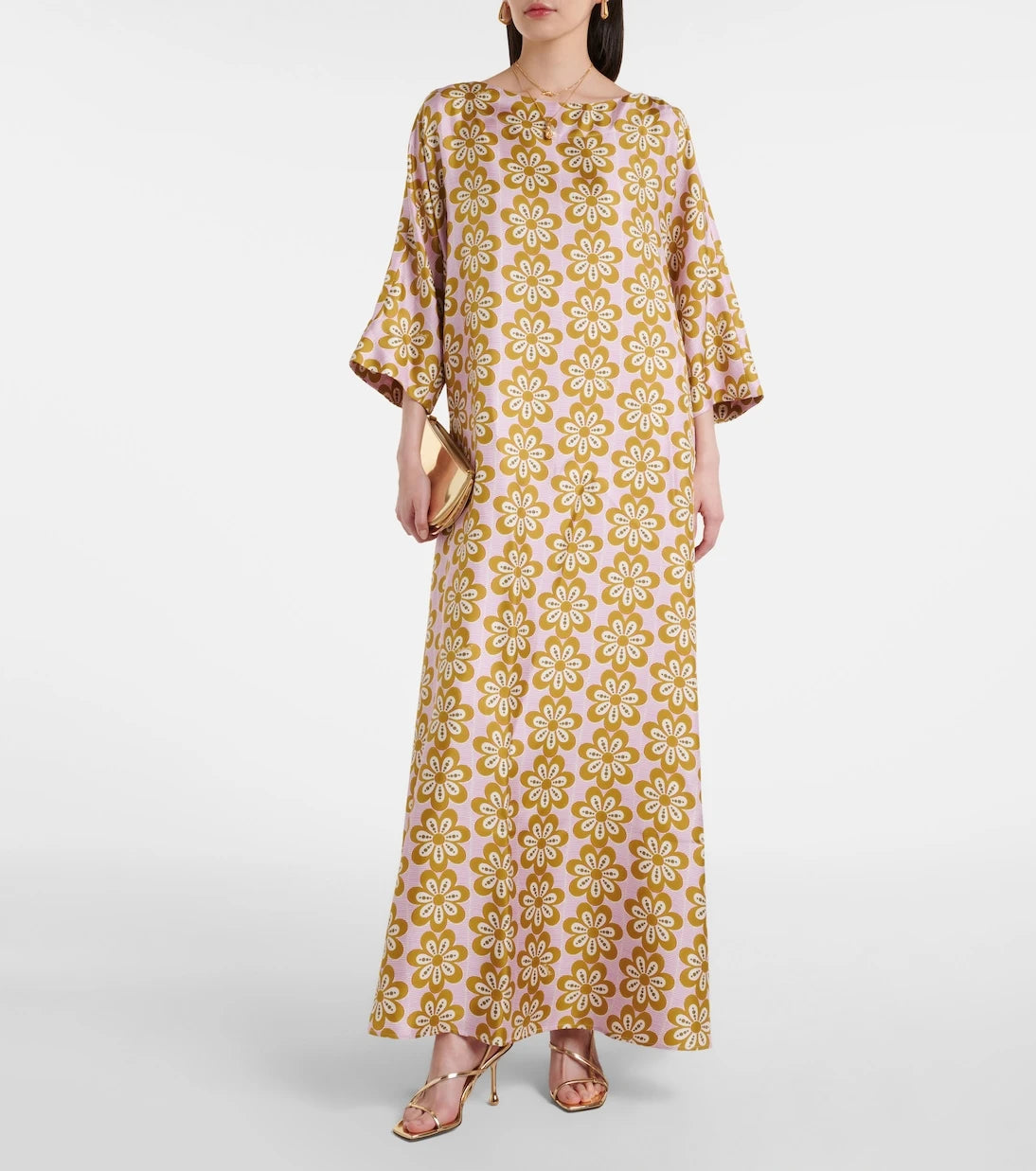 La DoubleJ - Muumuu printed silk twill maxi dress
