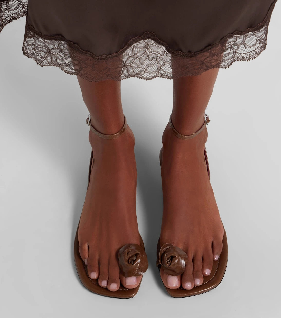 Magda Butrym - Floral-appliqué leather sandals