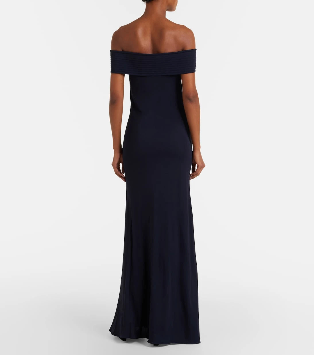 Alaïa - فستان ماكسي جيرسي مكشوف الأكتاف