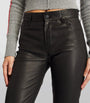 Leather Low-Rise Bootcut Jeans