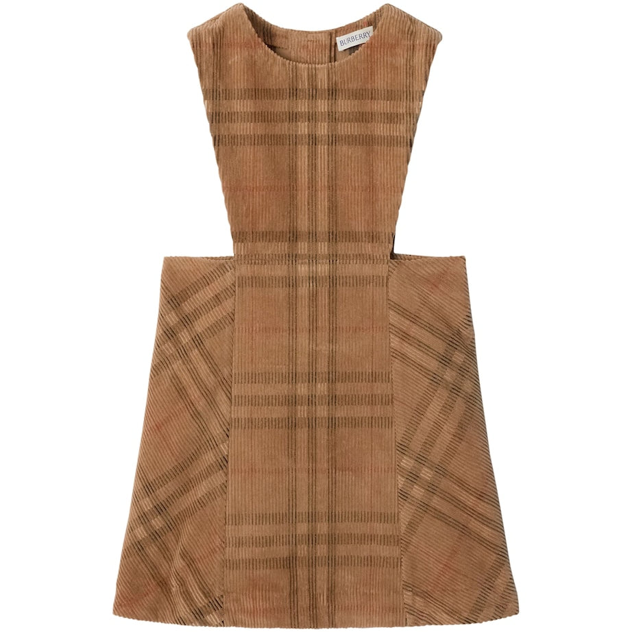 Burberry Kids Beige Corduroy Check Dress (3-12 Years)