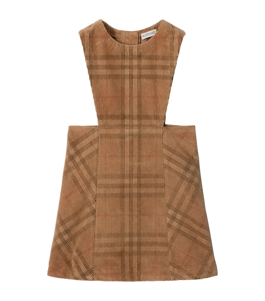 Burberry Kids Beige Corduroy Check Dress (3-12 Years)