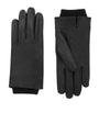 Saint Laurent Black Leather Wool-Lined Cassandre Gloves
