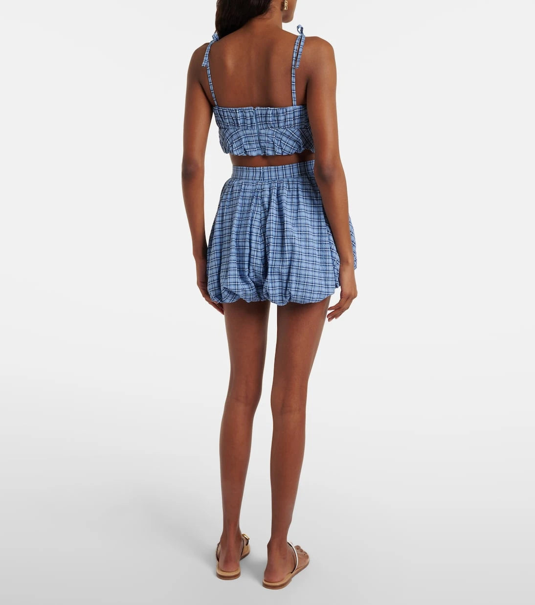 Faithfull - Mira checked cotton shorts