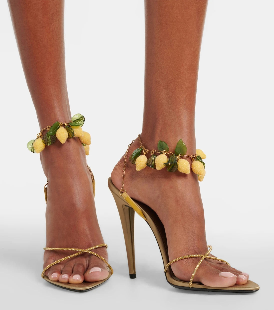 Saint Laurent - Mon Chéri embellished suede sandals
