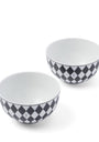 Set of 2 Porcelain Chequerboard Cereal Bowls (12cm)