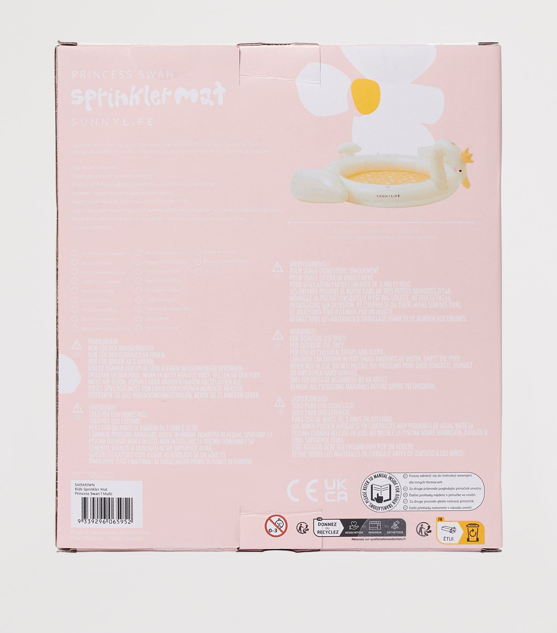 Sunnylife Kids Princess Swan Sprinker Mat