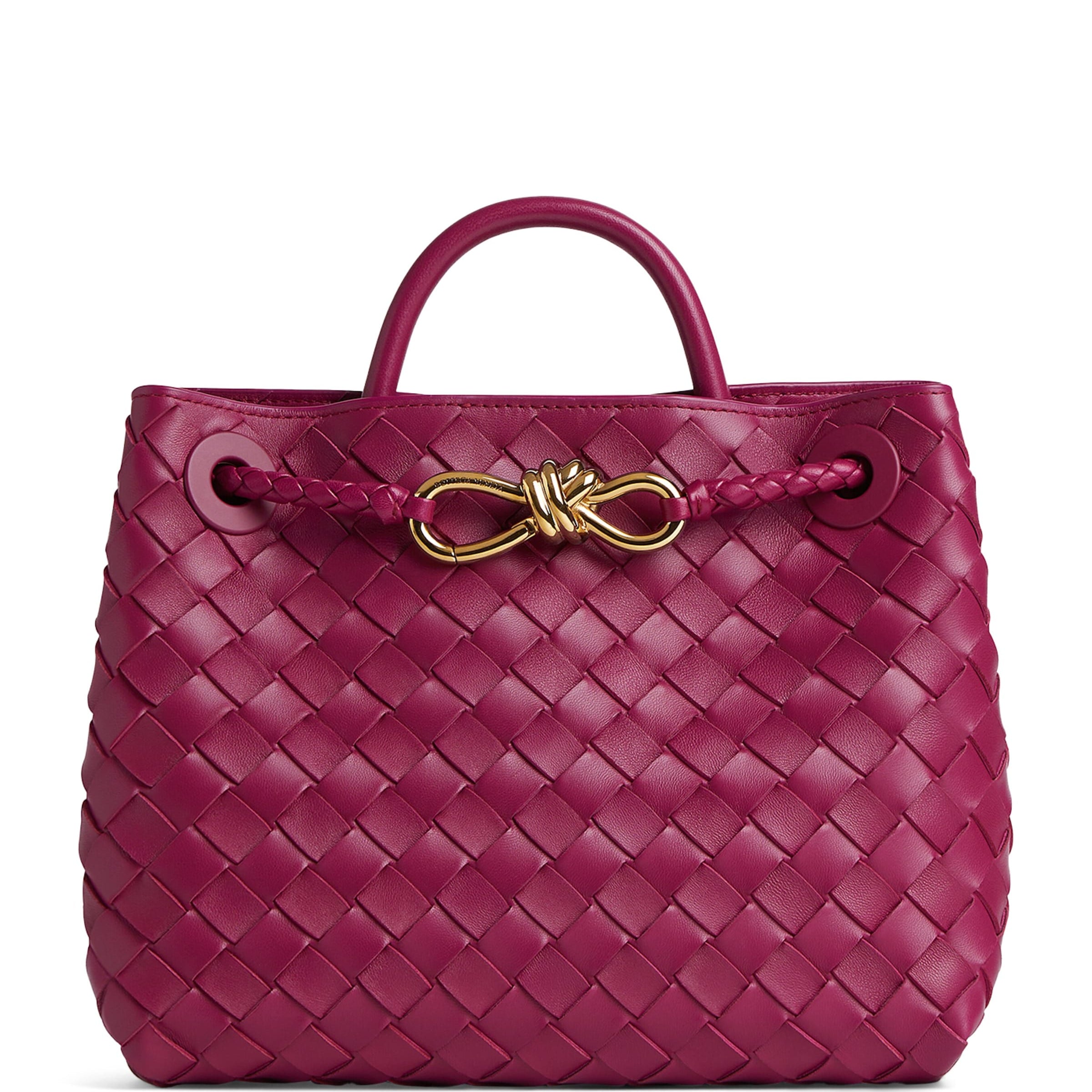 Pink Small Lambskin Andiamo Shoulder Bag