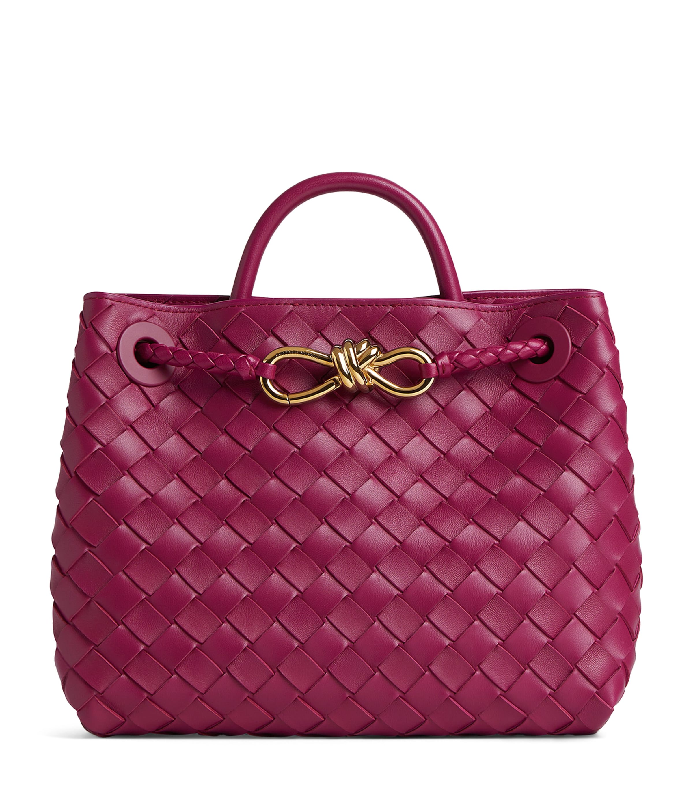 Pink Small Lambskin Andiamo Shoulder Bag