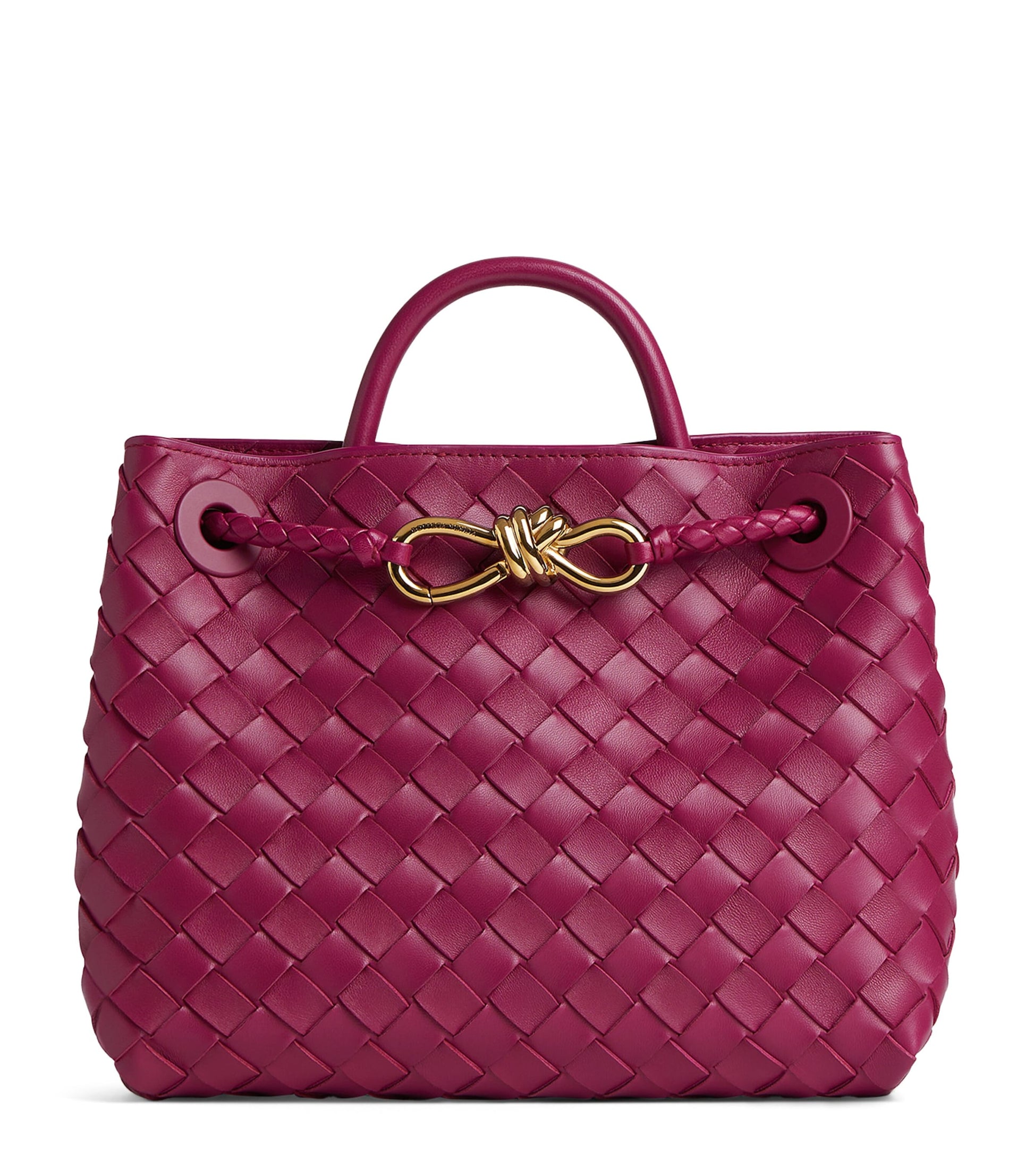Pink Small Lambskin Andiamo Shoulder Bag