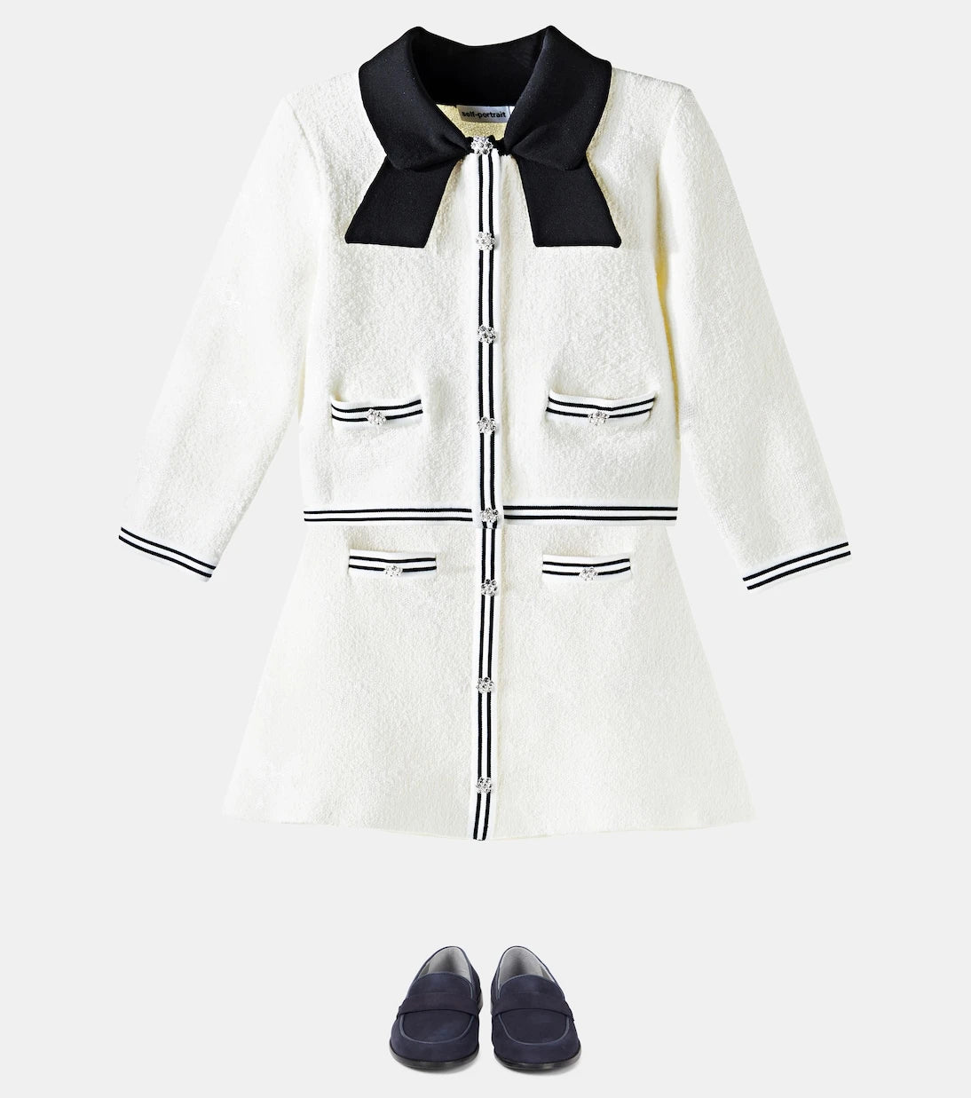 Self-Portrait Kids - Embellished jacquard cardigan
