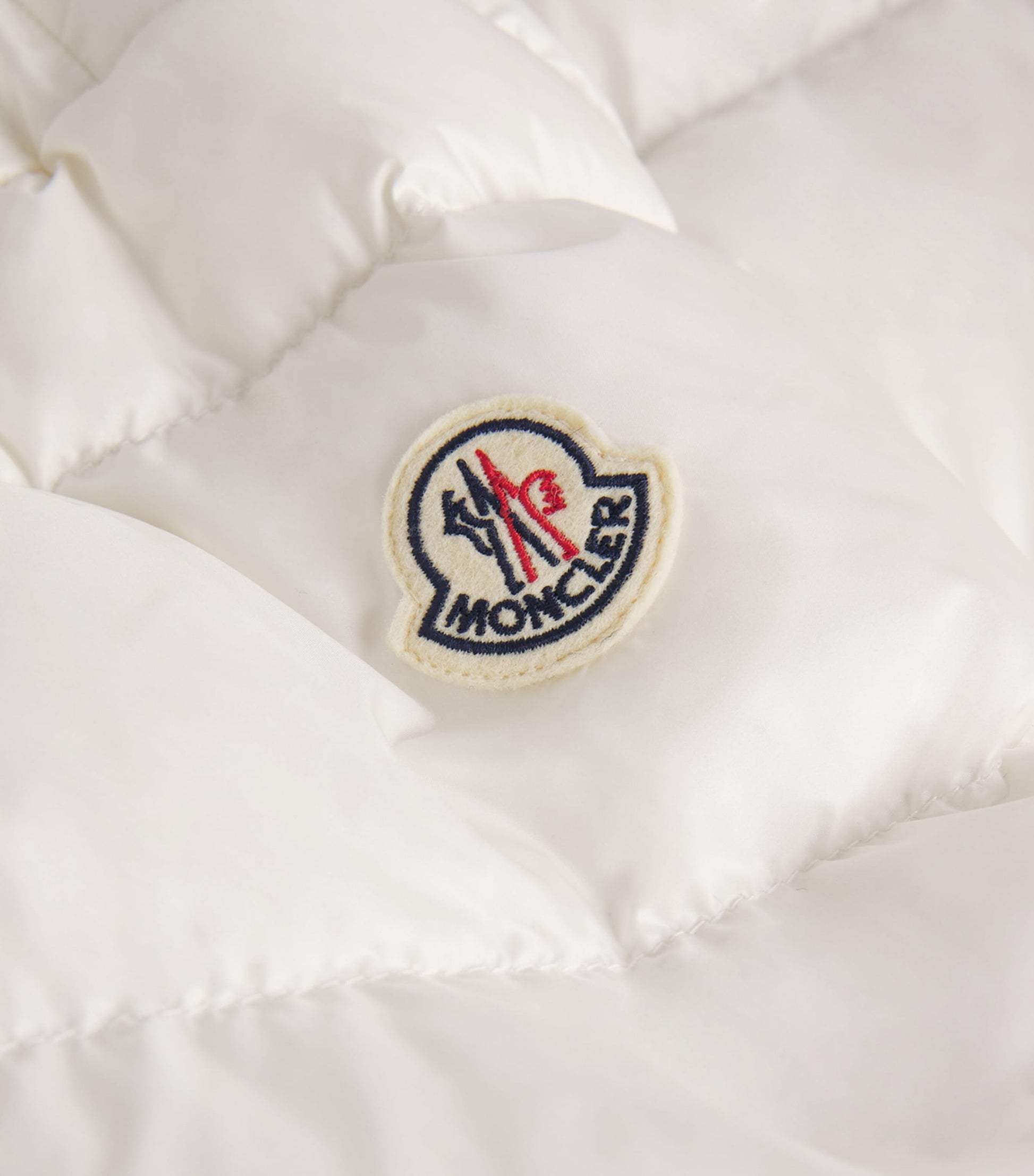 Moncler Beige Shearling-Trim Boed Puffer Jacket