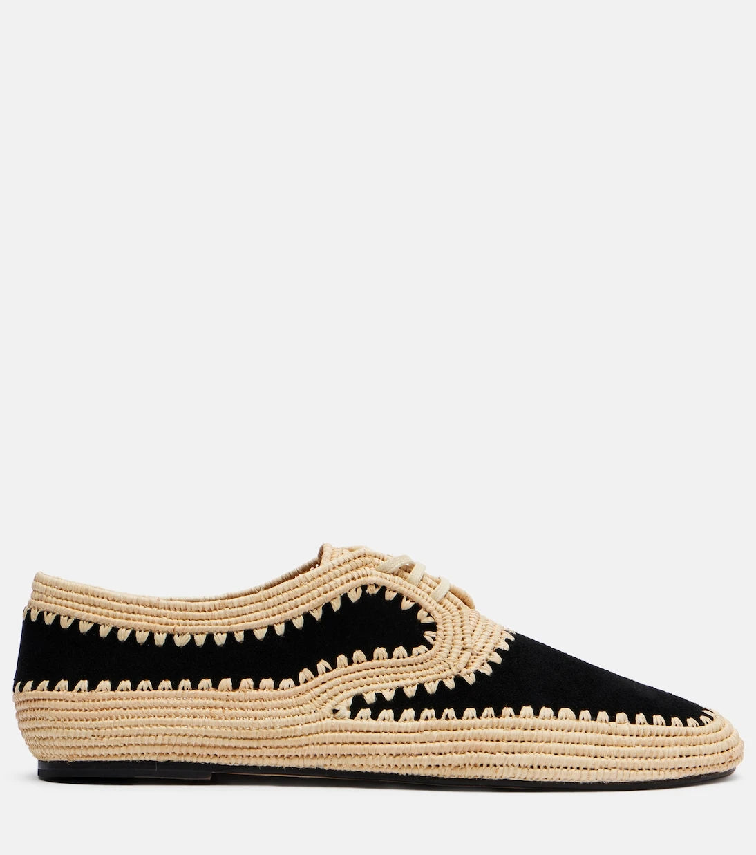 Gabriela Hearst - Strength raffia and suede Derby shoes