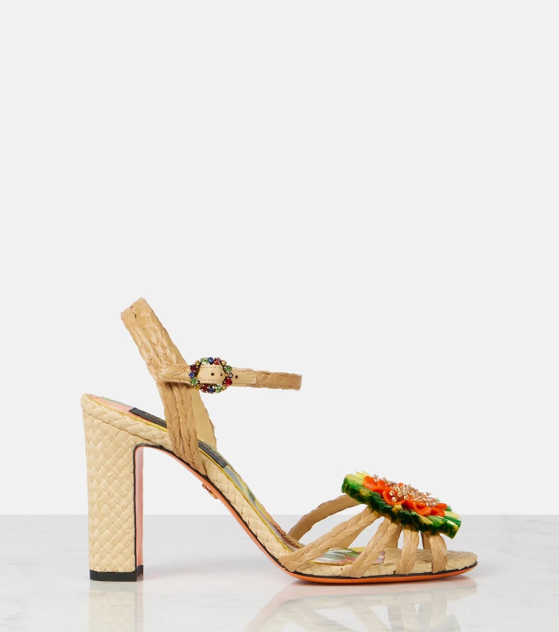 Dolce&Gabbana - Embellished raffia sandals