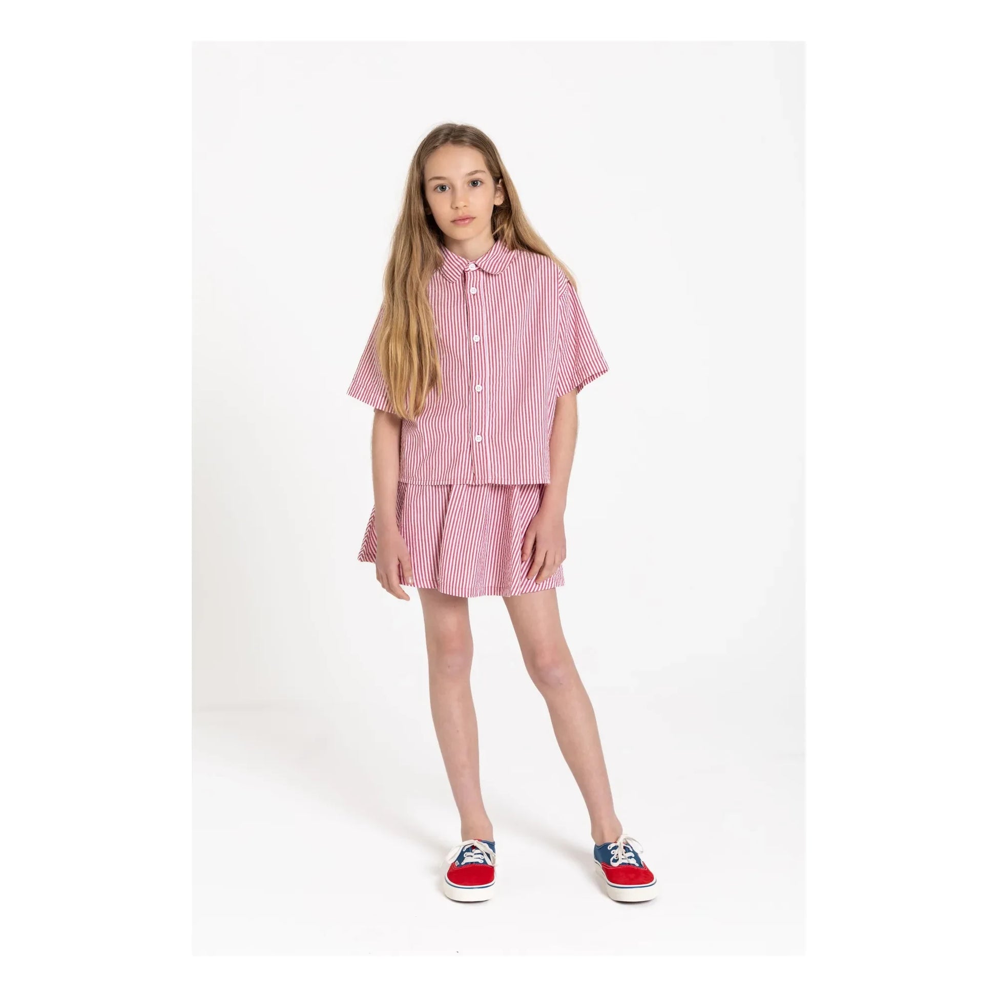 Smallable Kid - Melody Striped Skirt | Cherry red