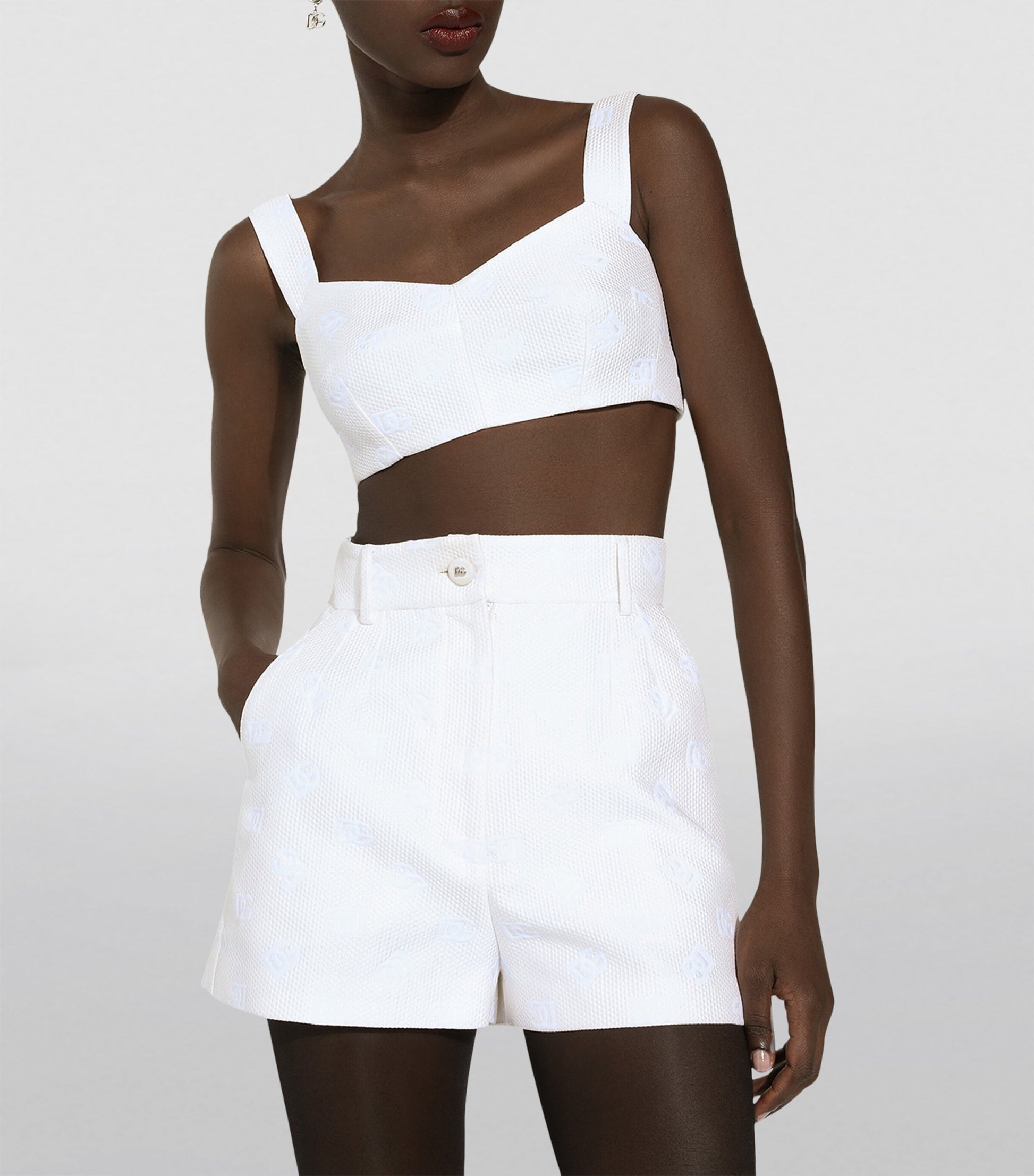 Dolce & Gabbana Multi Logo Crop Top