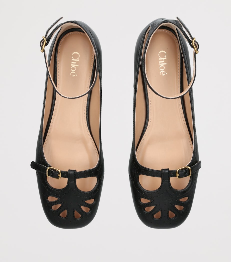 Chloé Black Leather Misty Ballerina Flats