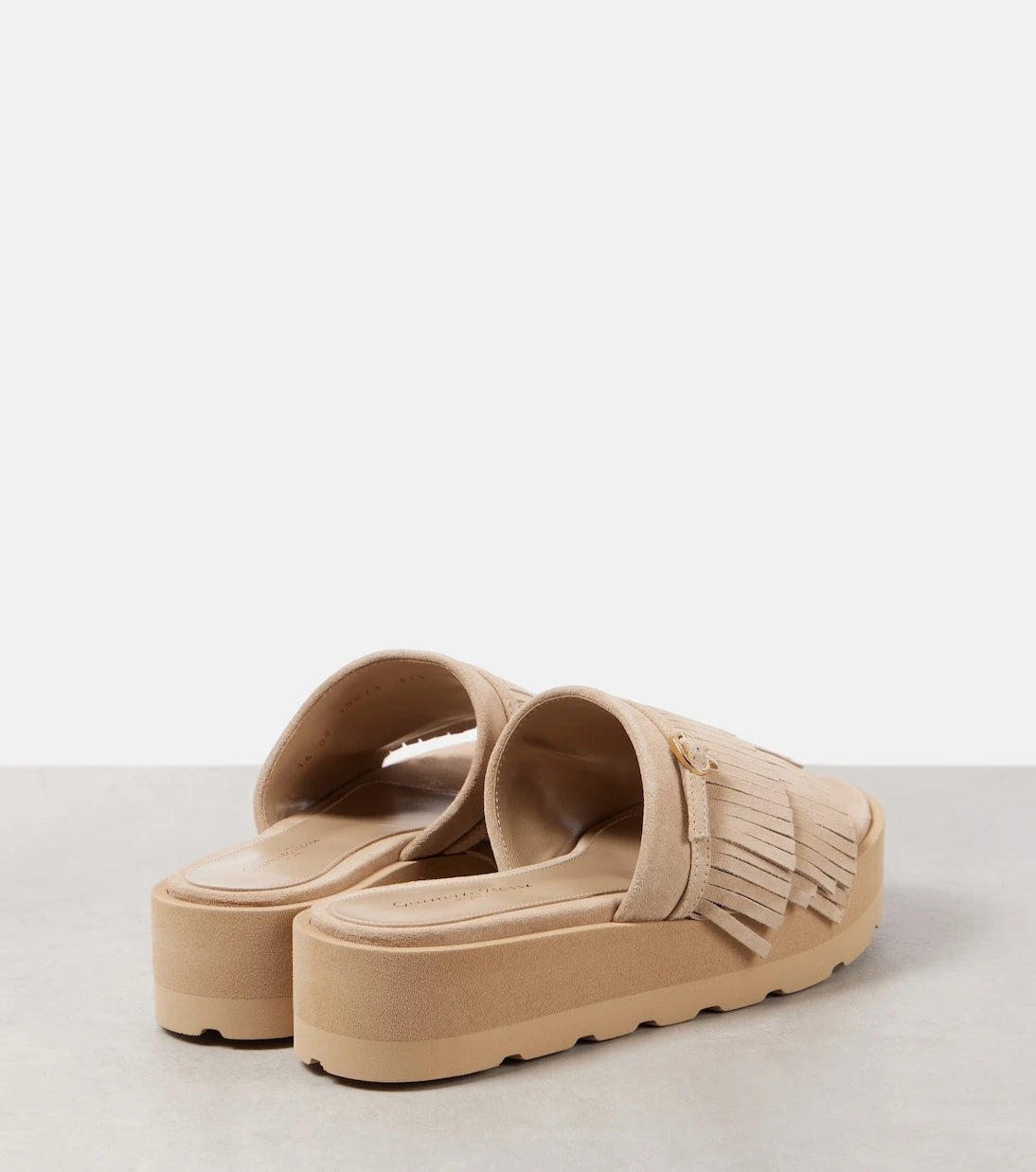Gianvito Rossi - Fringed suede platform slides