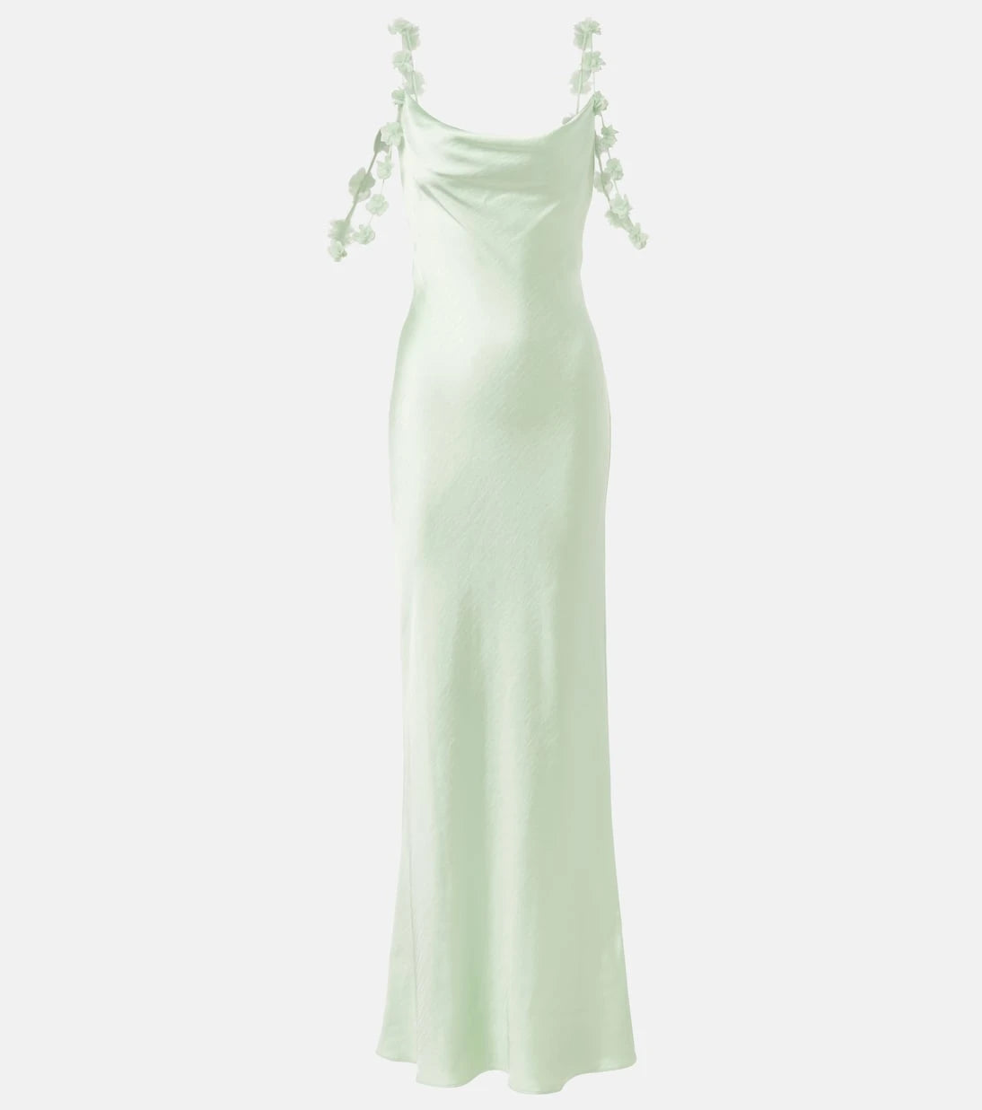 Self-Portrait - Floral-appliqué satin gown