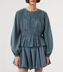 AllSaints Blue Gathered Melani Blouse