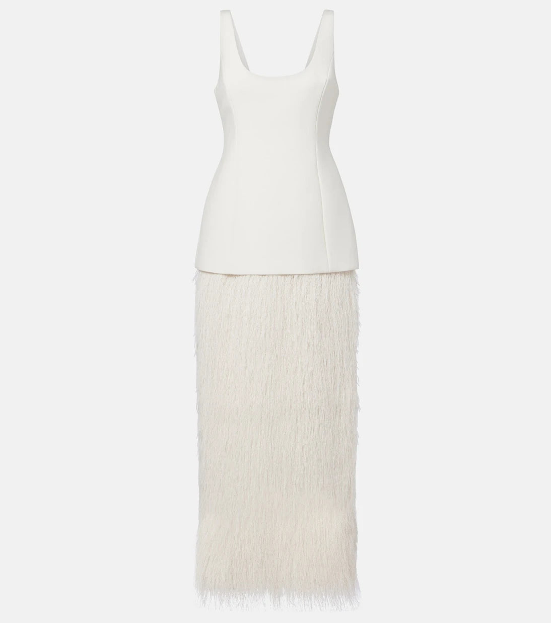 Róhe - Bridal fringed wool-blend gown