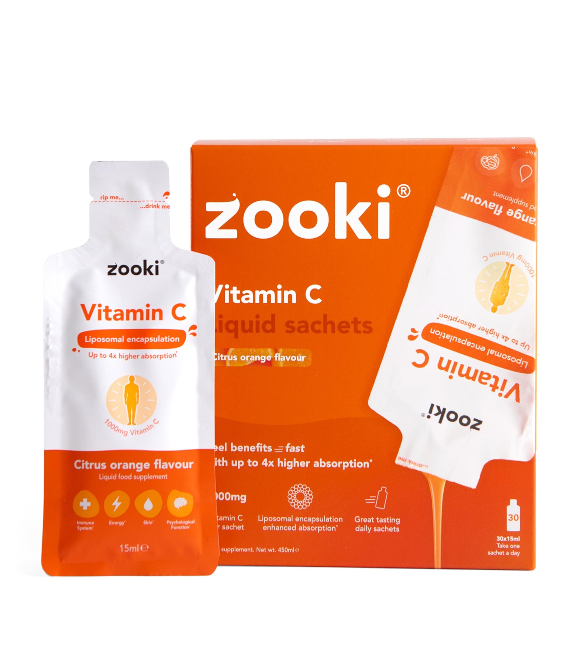 YourZooki Liposomal Vitamin C 1000mg Liquid Sachets (Pack of 30)
