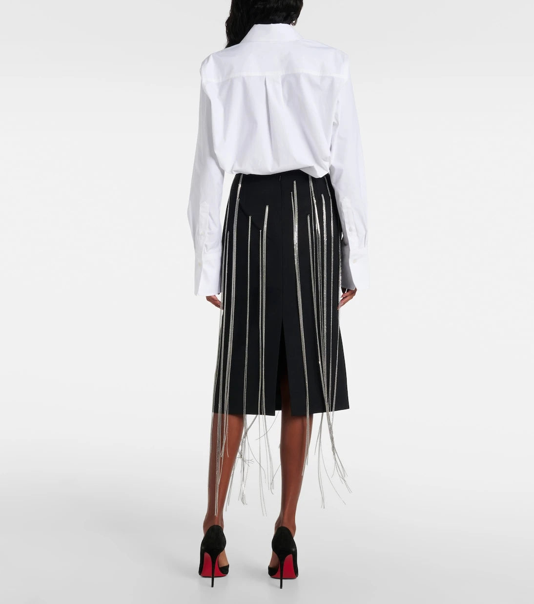 Victoria Beckham - Chain-detail midi skirt