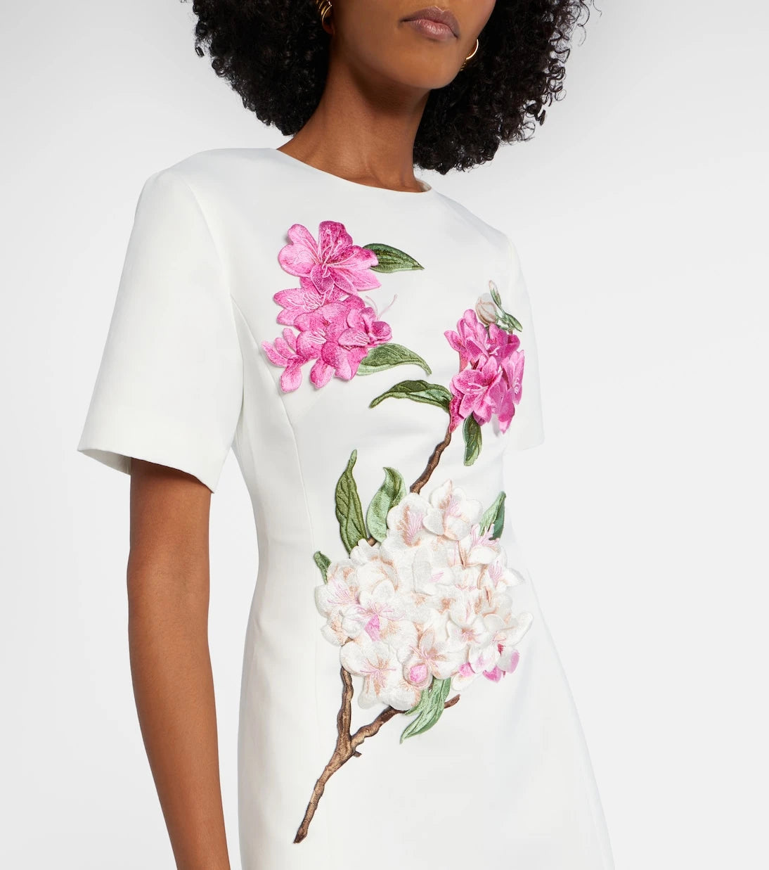 Leo Lin - Caroline floral-appliqué midi dress