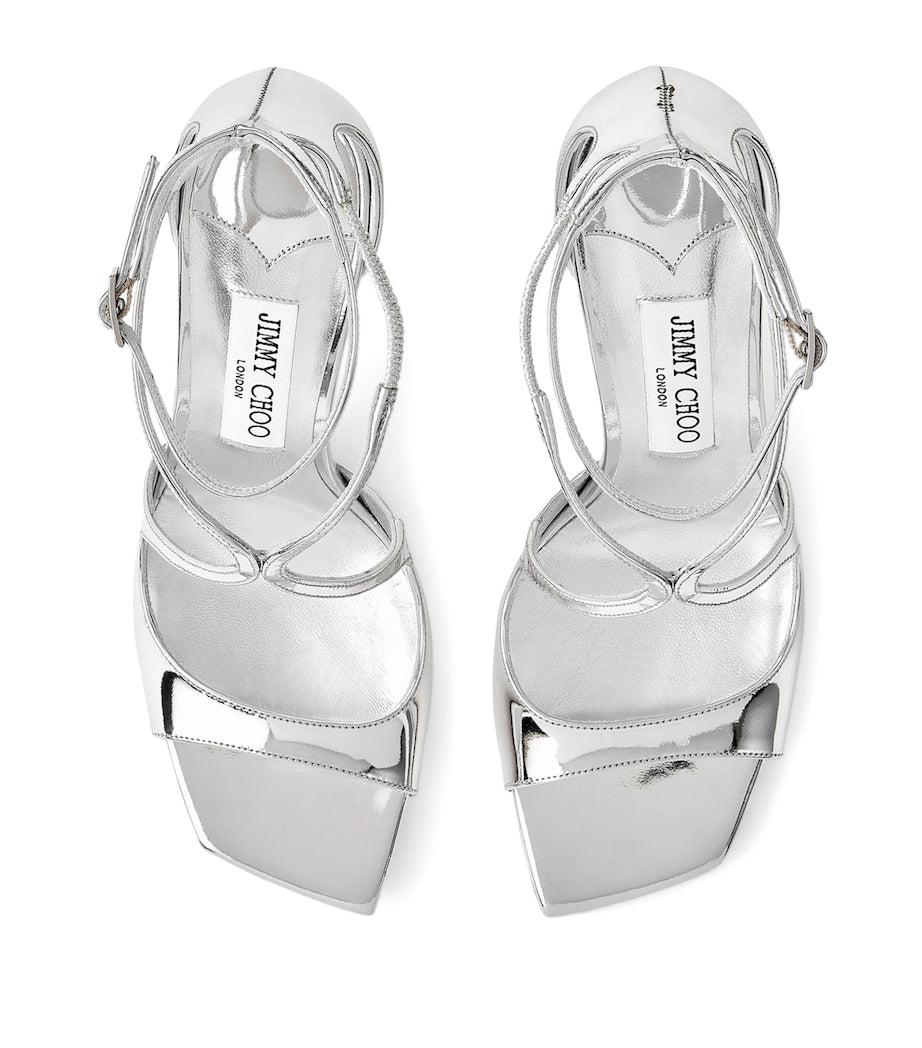 Jimmy Choo Silver Azia 95 Leather Heeled Sandals