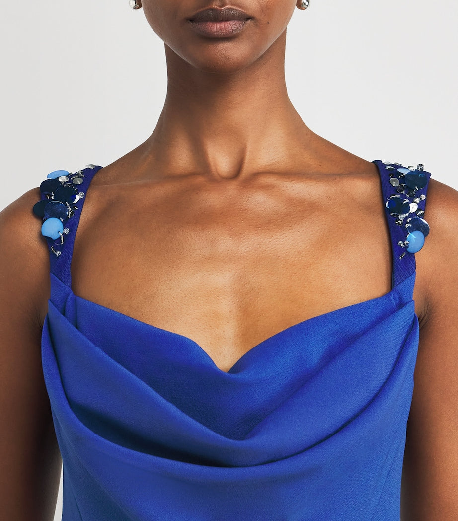 Safiyaa Blue Embellished Melina Gown