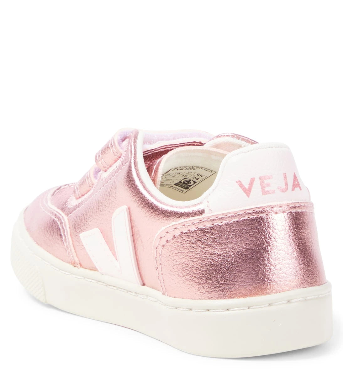 Veja Kids - V-12 metallic leather sneakers