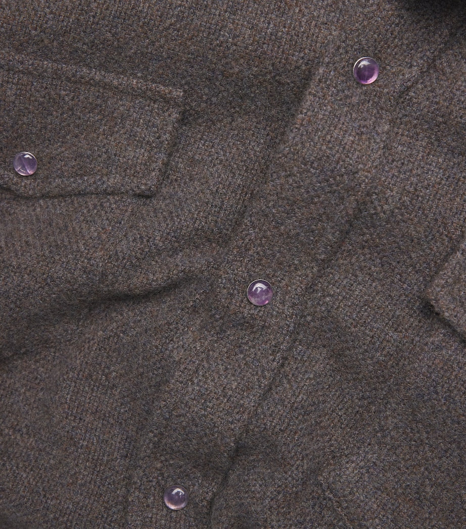 Cashmere Press-Stud Overshirt