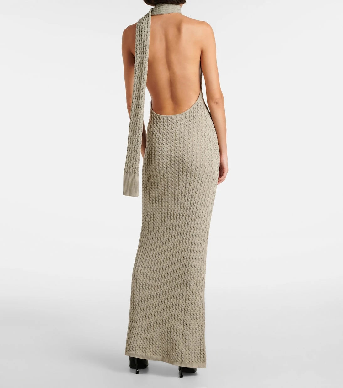 Aya Muse - Atria cable-knit cotton-blend maxi dress