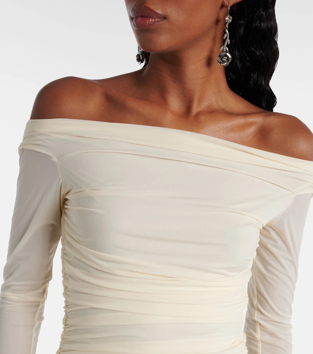Blumarine - Ruffled jersey and georgette minidress
