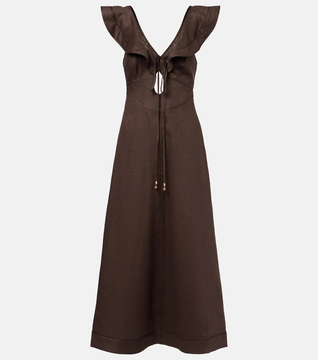 Zimmermann - Rhiannon ruffled linen midi dress