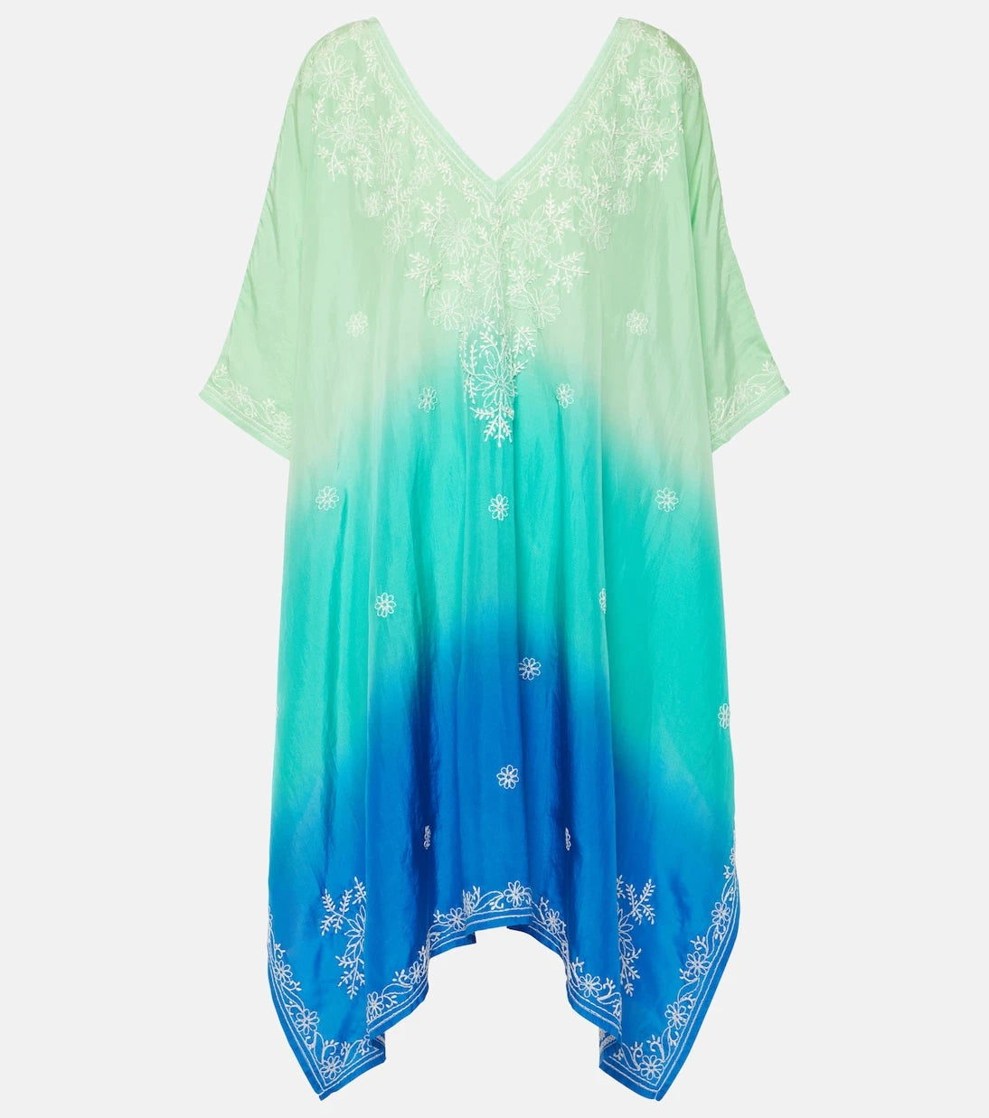Juliet Dunn - Embroidered ombré silk kaftan