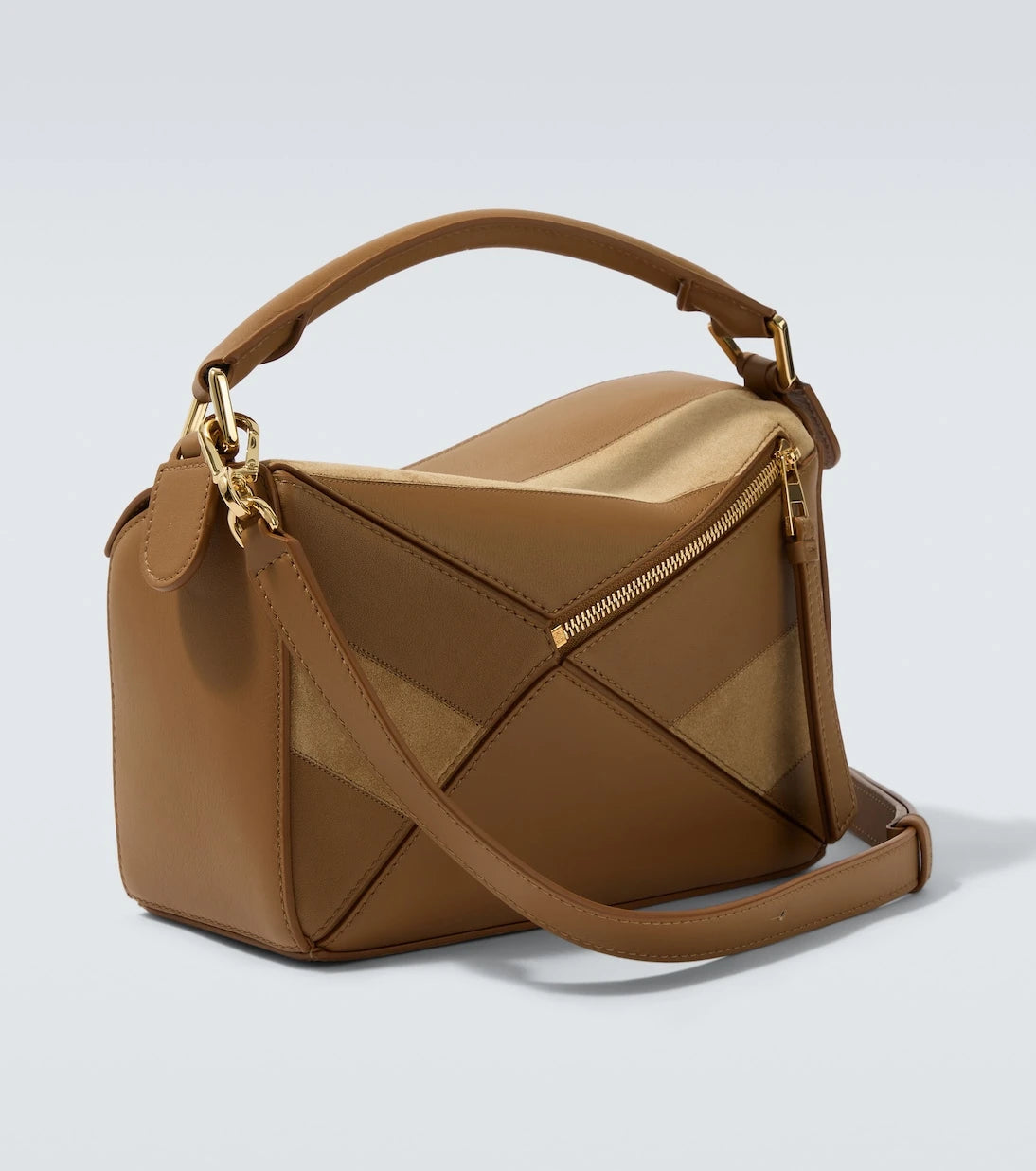 Loewe - Puzzle Küçük boy deri ve süet omuz çantası