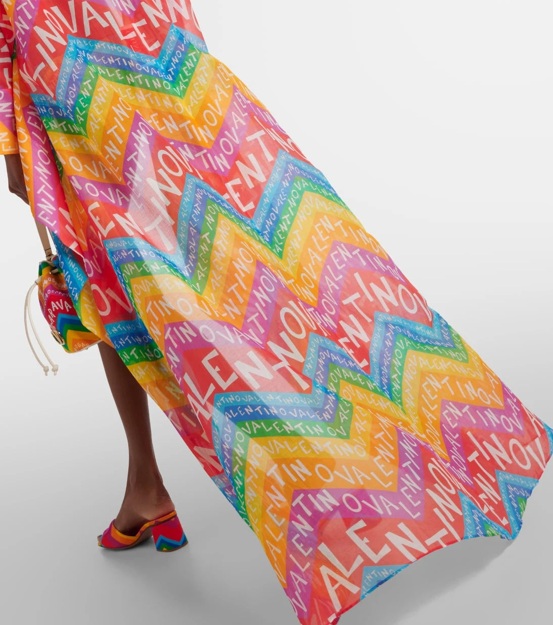 Valentino - Logo cotton-blend beach cover-up
