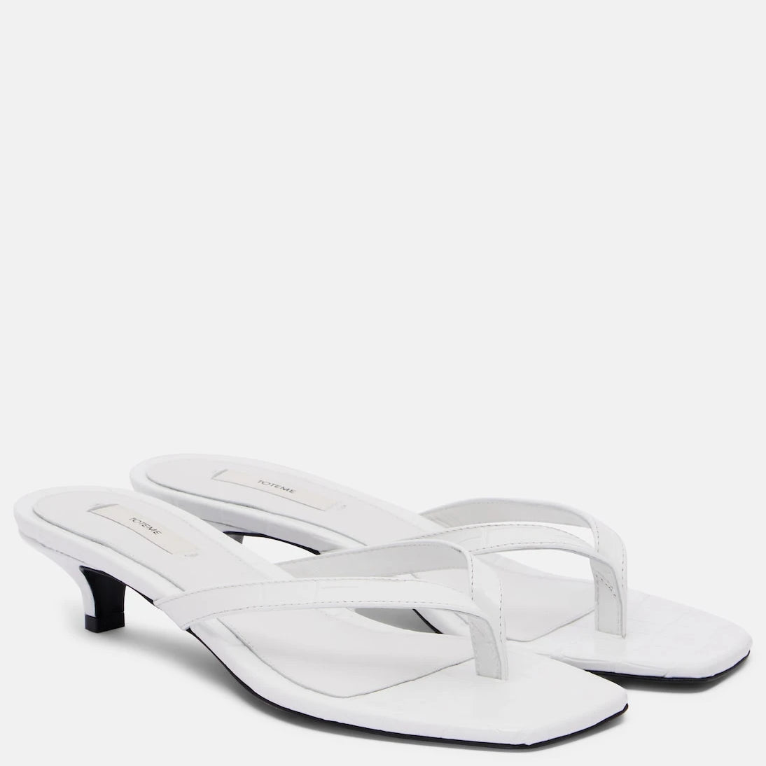 Toteme - Croc-effect leather thong sandals