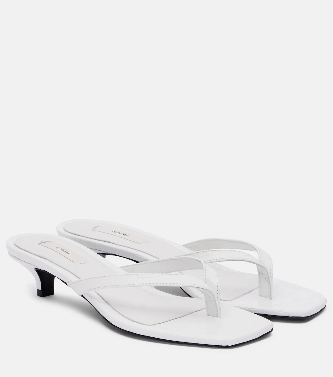 Toteme - Croc-effect leather thong sandals