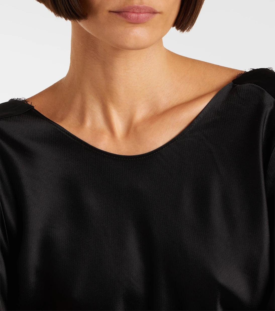 Leset - Barb draped satin top