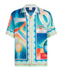 Silk Galaxy Court Print Short-Sleeve Shirt