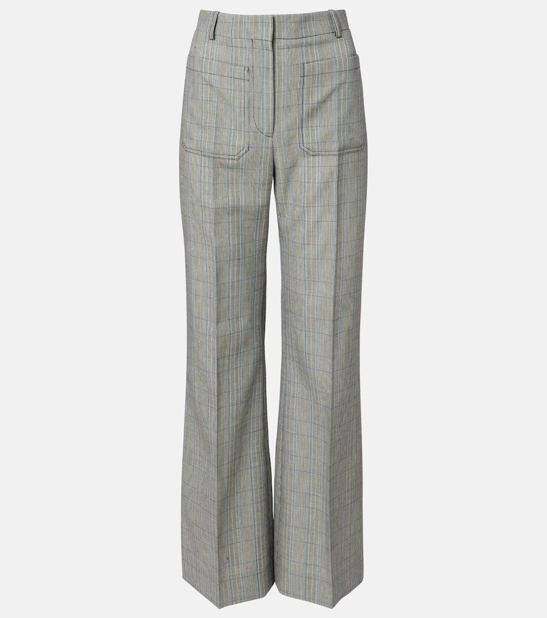 Victoria Beckham - Checked virgin wool straight pants