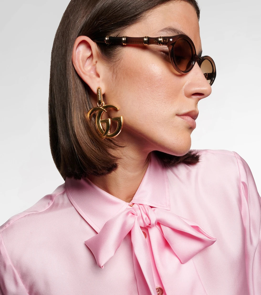 Gucci - Bamboo oval sunglasses