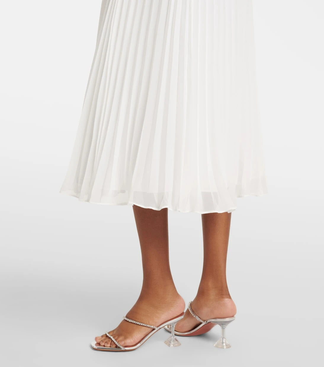 Self-Portrait - Belted plissé crêpe maxi dress