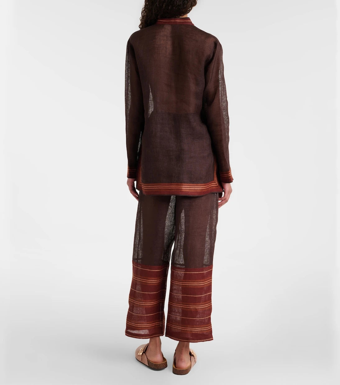 Tory Burch - Striped cropped linen pants