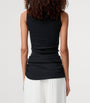 LOEWE Black Cotton Draped Tank Top