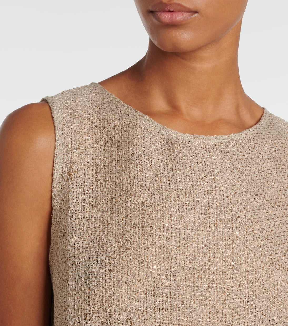 Leset - Stella sequined linen-blend top